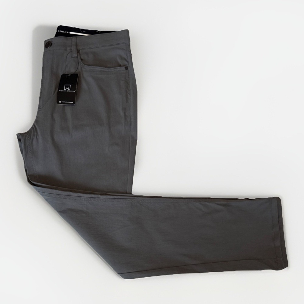 NWT Michael Strahan Performance Golf Chino Men's 36/32 Modern Fit Pants Gray